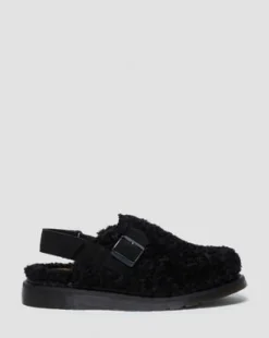 Jorge II Suede & Borg Mules in Musta