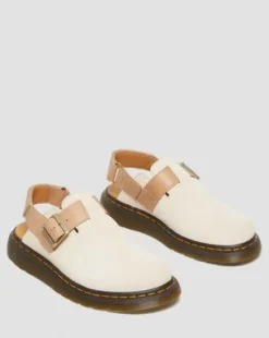 Jorge II Suede & Leather Slingback -lipokkaat in Paperinbeige