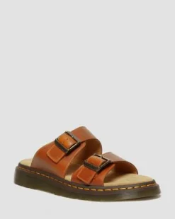 Josef Leather Buckle Slide -sandaalit in Oak
