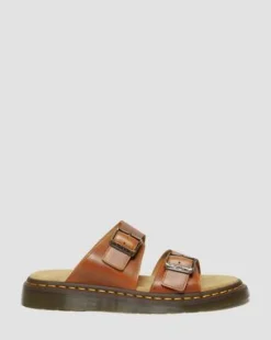 Josef Leather Buckle Slide -sandaalit in Oak