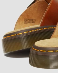 Josef Leather Buckle Slide -sandaalit in Oak