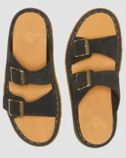 Josef Suede Slide -sandaalit in Musta
