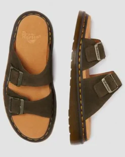 Josef Suede Slide -sandaalit in Oliivi Vihreä