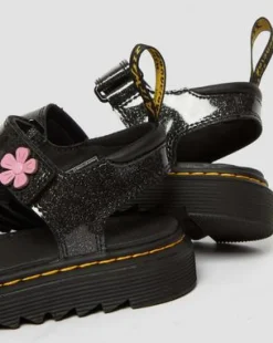 Junior Klaire Coated Glitter Velcro -sandaalit in Black