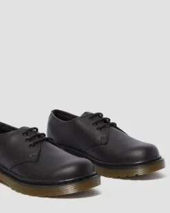 JUNIOR 1461 LEATHER SHOES in Musta
