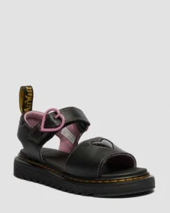 Junior Marlowe Ii Glitter Heart Leather Strap -kengät in Musta