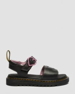 Junior Marlowe Ii Glitter Heart Leather Strap -kengät in Musta