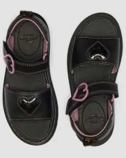 Junior Marlowe Ii Glitter Heart Leather Strap -kengät in Musta