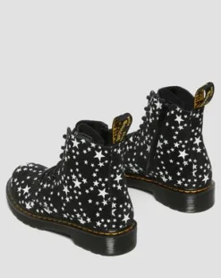 Junior 1460 Pascal Star Suede Lace Up Boots in Musta