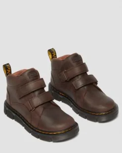 Junior Raffe Easy-On Leather -maiharit in Tummanruskea