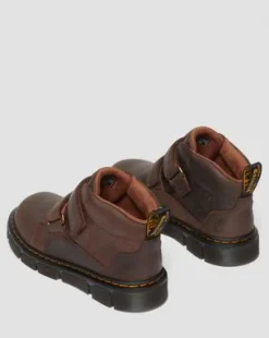 Junior Raffe Easy-On Leather -maiharit in Tummanruskea