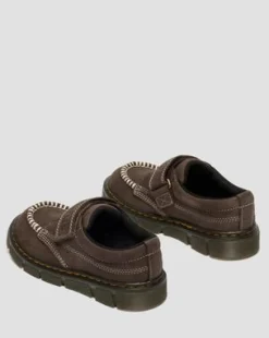Junior Raffe Strap Tumbled Nubuck Strap -kengät in Tummanruskea