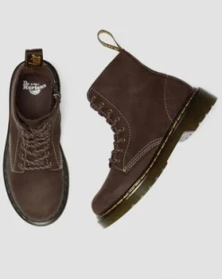 Junior 1460 Tumbled Nubuck -maiharit in Tummanruskea