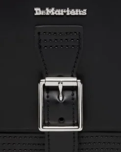 Kiev Smooth Leather Vertical Crossbody -laukku in Musta