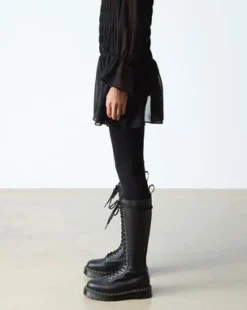 Korkeavartiset 1B60 Bex Pisa Leather Knee High -maiharit in Musta