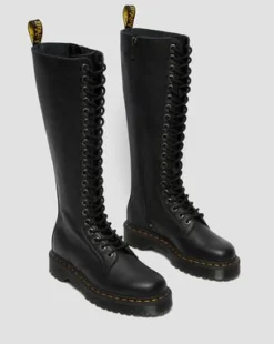 Korkeavartiset 1B60 Bex Pisa Leather Knee High -maiharit in Musta