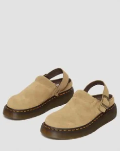 Laketen Bronx Suede Platform Mules in Gyldenbrun