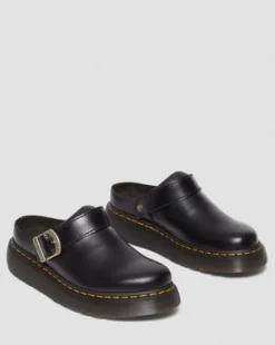 Laketen Leather Platform Mules in Musta
