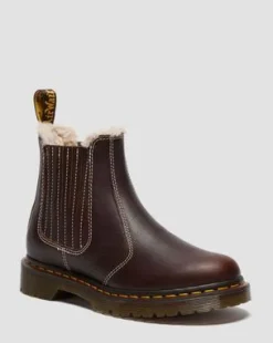 2976 Leonore II Faux Fur Lined Grizzly Leather Chelsea Boots in Tummanruskea
