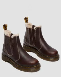2976 Leonore II Faux Fur Lined Grizzly Leather Chelsea Boots in Tummanruskea