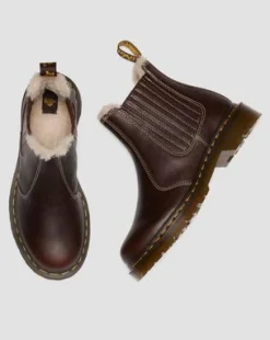 2976 Leonore II Faux Fur Lined Grizzly Leather Chelsea Boots in Tummanruskea