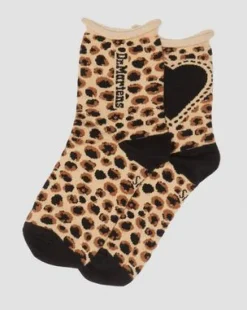 Leopard Heart Cotton Blend -sukat in Vaaleanruskea