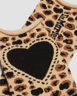 Leopard Heart Cotton Blend -sukat in Vaaleanruskea