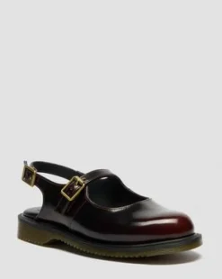 Madaline Mary Jane Rub Off Leather Sling Back -kengät&nbsp; in Kirsikanpunainen
