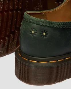 Mary Jane Flower Crazy Horse Leather -kengät in Dms Vihreä
