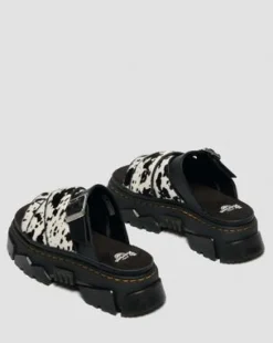 Mattison Slide Dalmatian Hair On Leather -sandaalit in Kerma & Musta