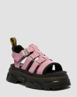 Mattison Three Strap Soft Patent Leather -sandaalit in Dusty Rose Pink