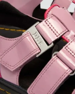 Mattison Three Strap Soft Patent Leather -sandaalit in Dusty Rose Pink