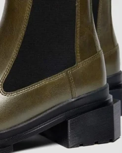 Maybole Chelsea Square Toe Leather -saappaat in Oliivi Vihreä