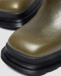 Maybole Chelsea Square Toe Leather -saappaat in Oliivi Vihreä