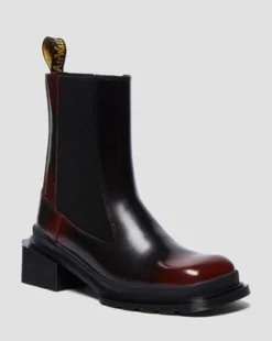 Maybole Leather Square Toe Chelsea -nilkkurit in Musta