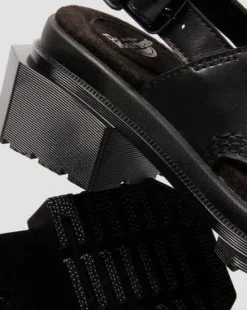 Maybole Wanama Leather Sandaalit in Musta