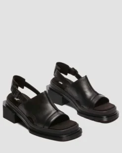 Maybole Wanama Leather Sandaalit in Musta