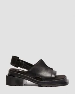 Maybole Wanama Leather Sandaalit in Musta