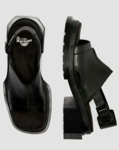 Maybole Wanama Leather Sandaalit in Musta