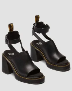 Millee Leather Open Toe -sandaalit in Musta