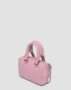 Mini Top Handle Patent Leather -laukku in Dusty Rose Pink