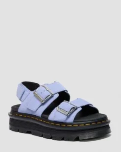 Mokkanahkaiset Zebzag-sandaalit in Cornflower Blue