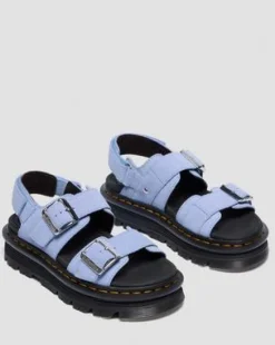 Mokkanahkaiset Zebzag-sandaalit in Cornflower Blue