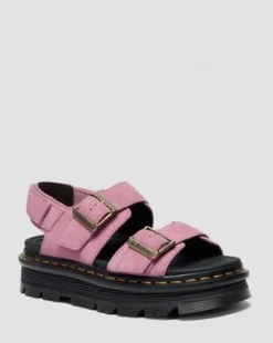 Mokkanahkaiset Zebzag-sandaalit in Dusty Rose Pink