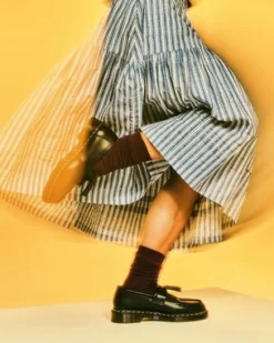 Nahkaiset Adrian Yellow Stitch Smooth Tassle -loaferit in Musta