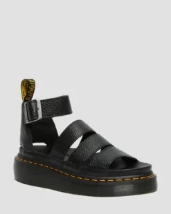 Nahkaiset Clarissa II Quad Milled Nappa Platform -sandaalit in Musta