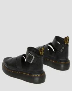 Nahkaiset Clarissa II Quad Milled Nappa Platform -sandaalit in Musta