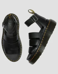 Nahkaiset Clarissa II Quad Milled Nappa Platform -sandaalit in Musta