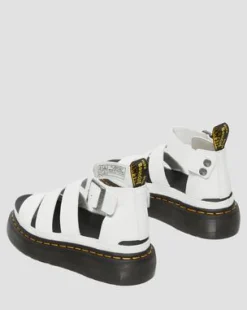 Nahkaiset Clarissa II Quad Milled Nappa Platform -sandaalit in Valkoinen
