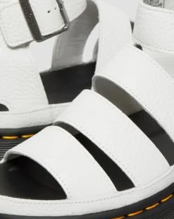 Nahkaiset Clarissa II Quad Milled Nappa Platform -sandaalit in Valkoinen